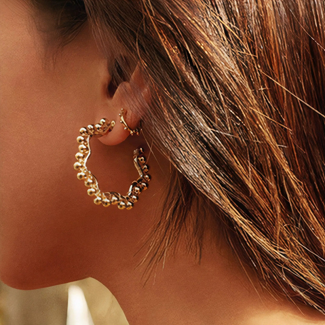 Chunky Gold Hoop Earrings: Bubbly Earrings for Captivating Charm