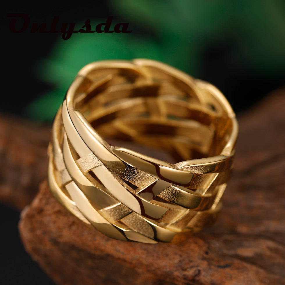 Vintage Silver Rings – Weave Stainless Steel Rings for Timeless Style smart-purchase