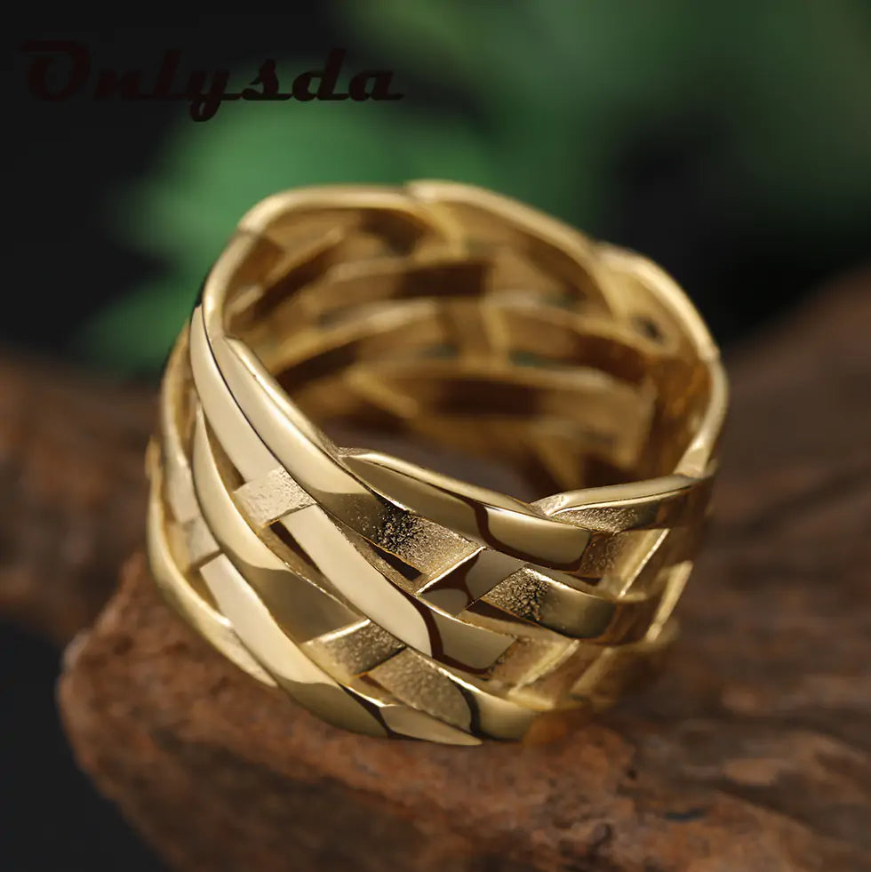Vintage Silver Rings – Weave Stainless Steel Rings for Timeless Style smart-purchase