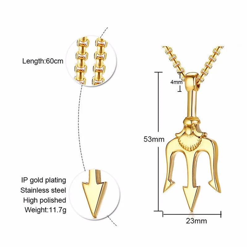 Trident Pendant Necklace: Silver Locket Necklace for Unique Strength smart-purchase