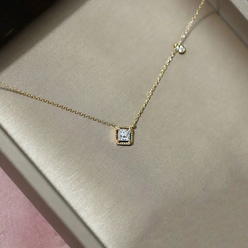 Square Emerald Pendant Necklace: 20 Inch Silver Chain Necklace for Elegant Style smart-purchase