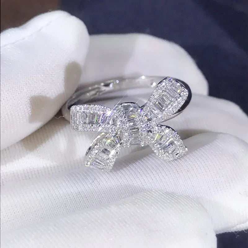 Sterling Silver Gemstone Rings – Handmade Bowknot Silver Ring for Charming Elegance smart-purchase