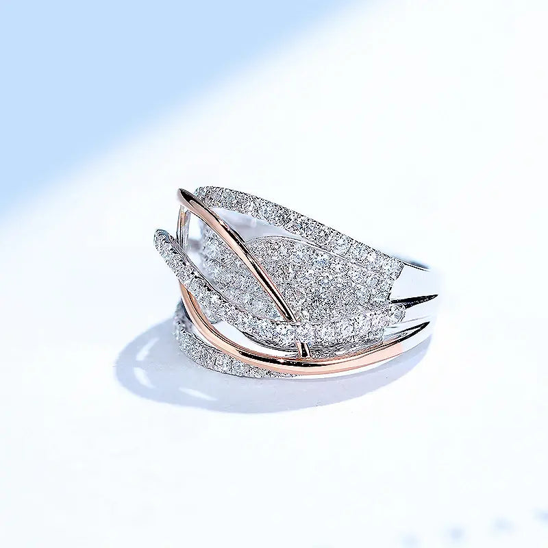 Unique Gold Engagement Rings – Zircon Mesh Engagement Ring for Timeless Elegance smart-purchase