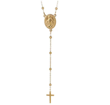 Gold Chain Pendant: Elegant Rosary Necklace for Faith-Inspired Jewelry