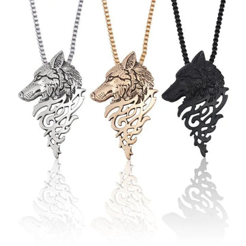 Wolf Head Pendant Necklace: Silver Locket Necklace Vintage Style for Fierce Elegance
