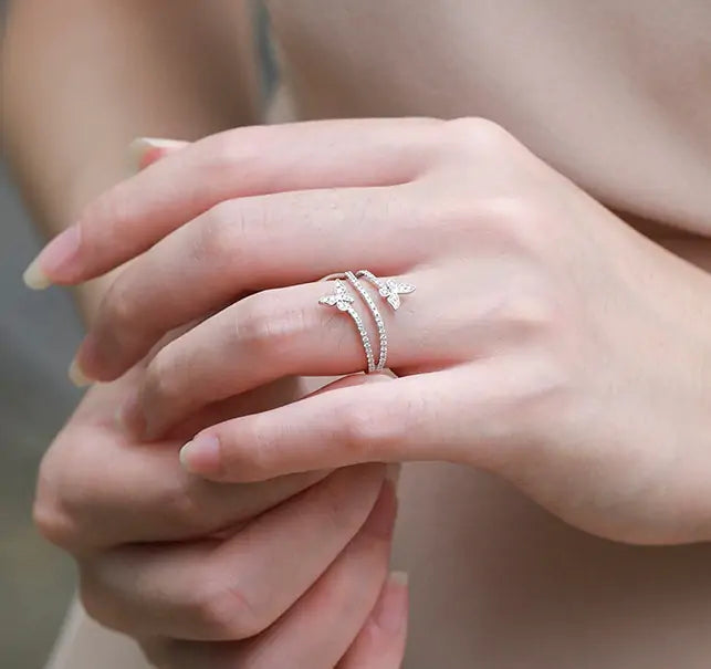 Sterling Silver Butterfly Ring – Silver Double Butterfly Rings for Playful Elegance smart-purchase