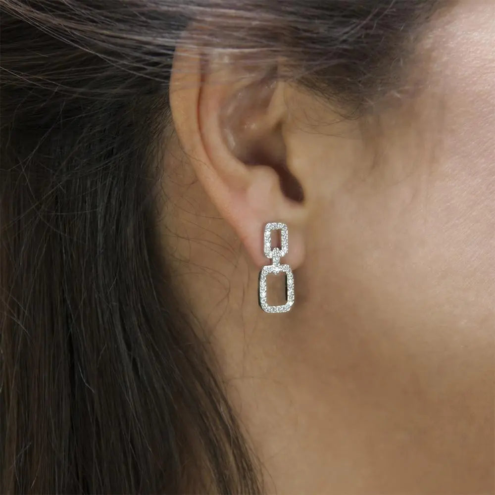 Zirconia Diamond Earrings: Chained Earrings for Bold Statement smart-purchase