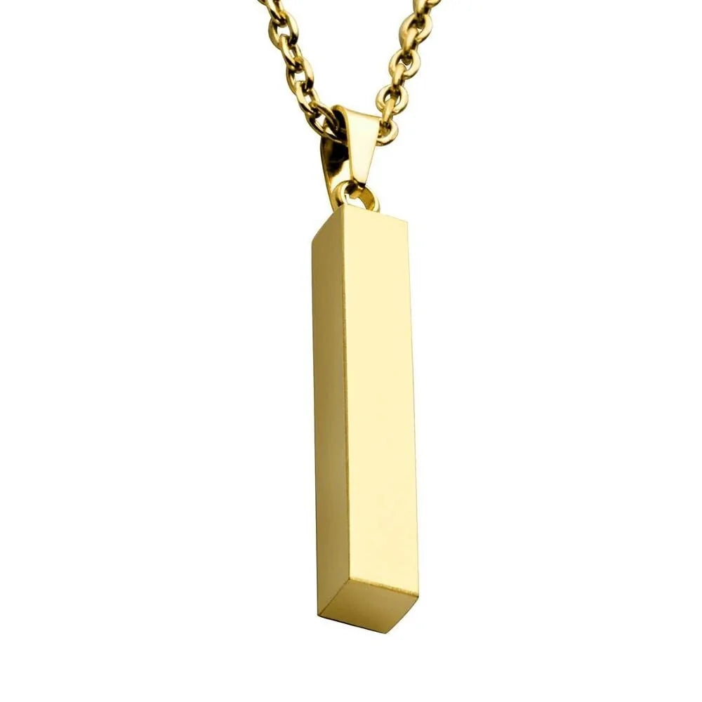 Steel Vertical Bar Pendant Necklace: Silver Locket Necklaces for Modern Style smart-purchase