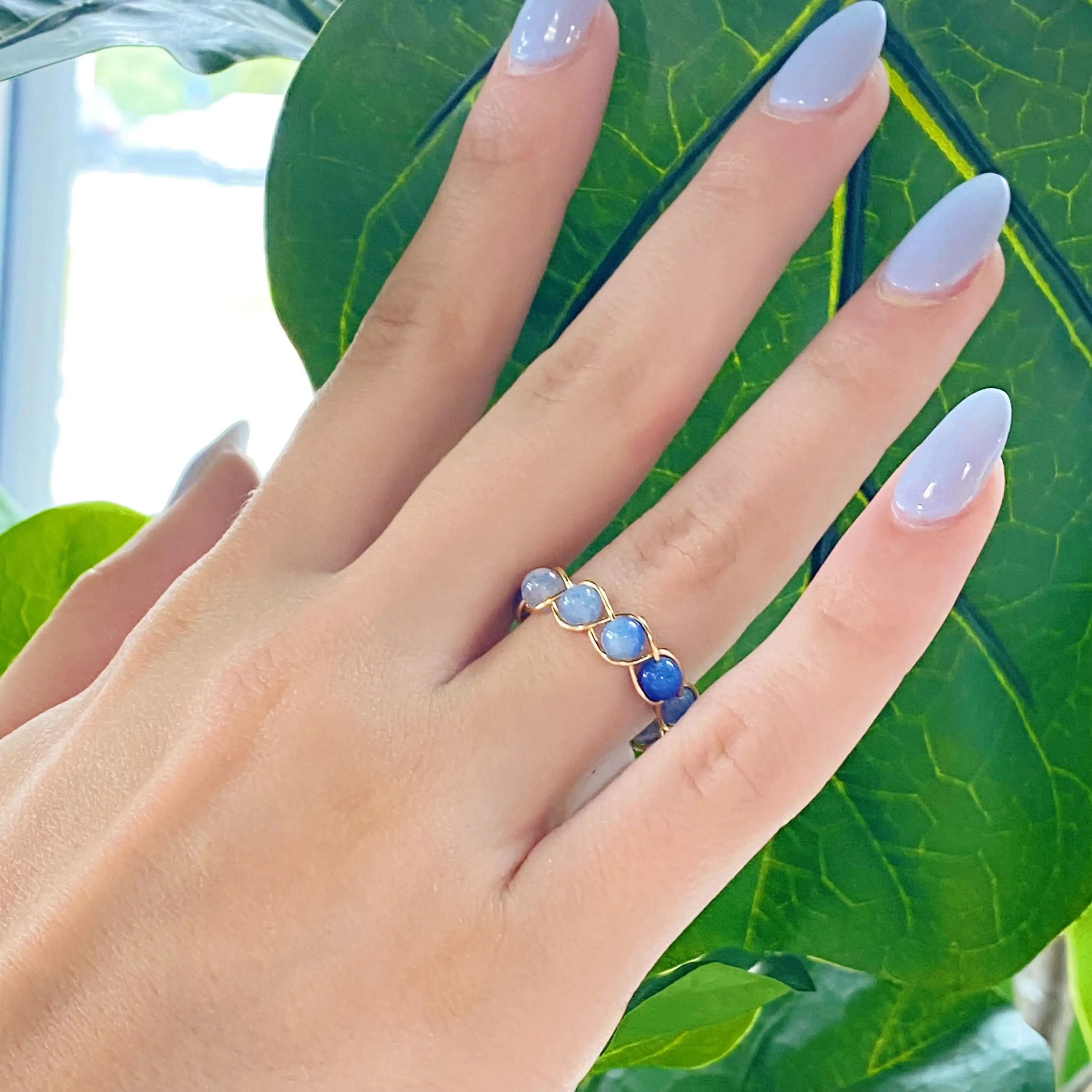 Chunky Silver Rings – Wired Stone Ring with Natural Stone & Brass for Bohemian Elegance smart-purchase