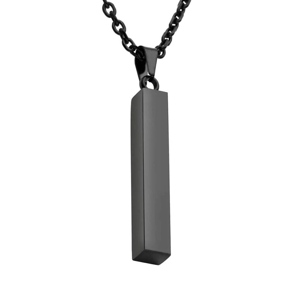Steel Vertical Bar Pendant Necklace: Silver Locket Necklaces for Modern Style smart-purchase