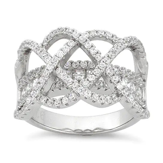 Double Infinity 2-in-1 CZ Ring: Timeless Elegance - Sterling Silver Cubic Zirconia Rings for Everlasting Love smart-purchase