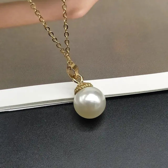 Shell Pearl Pendant: 18k Gold Heart Locket Necklace for Elegant Beach-Inspired Style smart-purchase