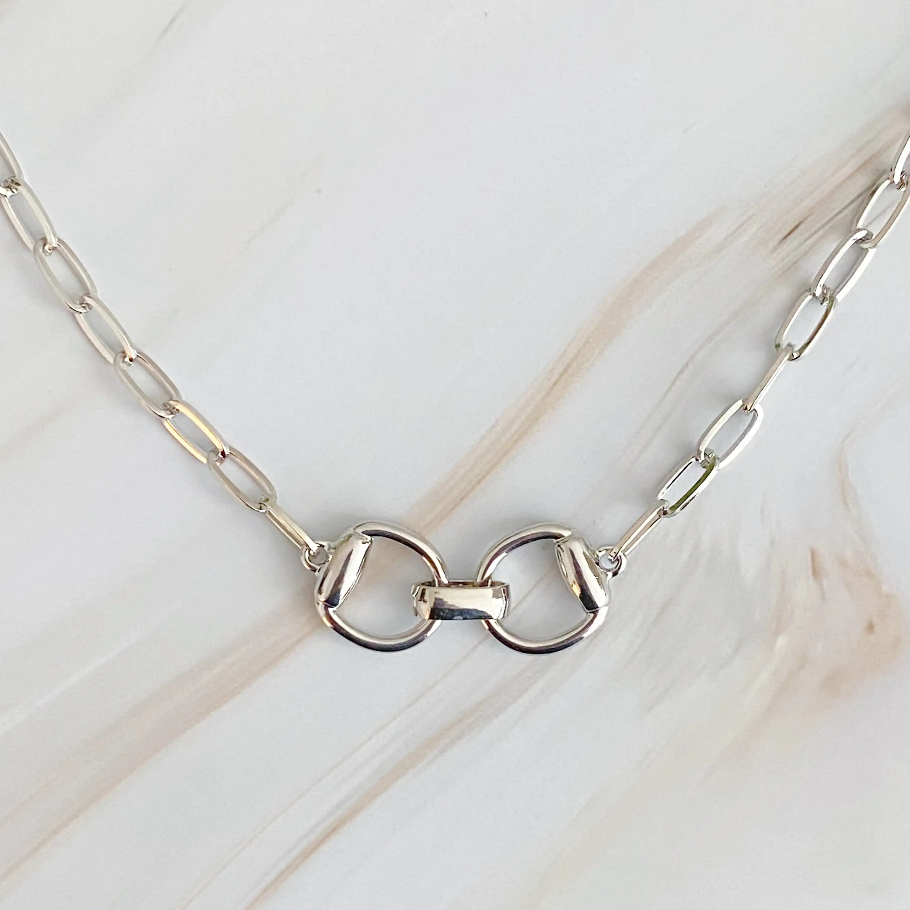 Gold Pendant with Silver Chain: Equestrian Pendant Chain Necklace for Horse Lovers smart-purchase