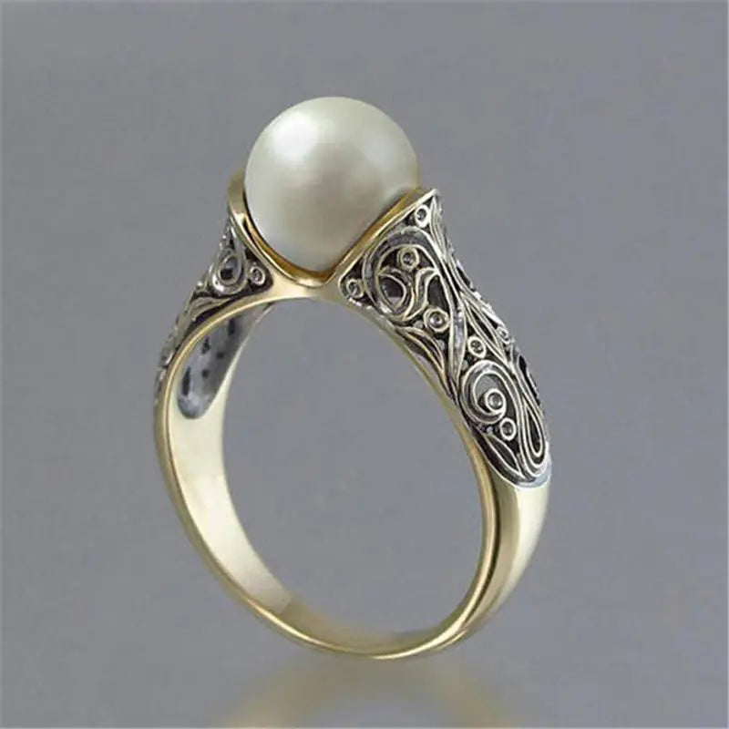 Elegant Natural Pearl Ring for Timeless Sophistication - Teardrop Diamond Ring Inspired Design