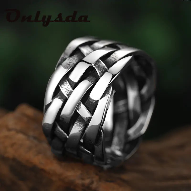 Vintage Silver Rings – Weave Stainless Steel Rings for Timeless Style smart-purchase