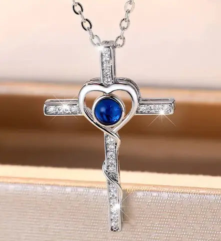 Crystal Blue Stone Pendant Necklace: Real Crystal Necklace Pendant for Elegant Style