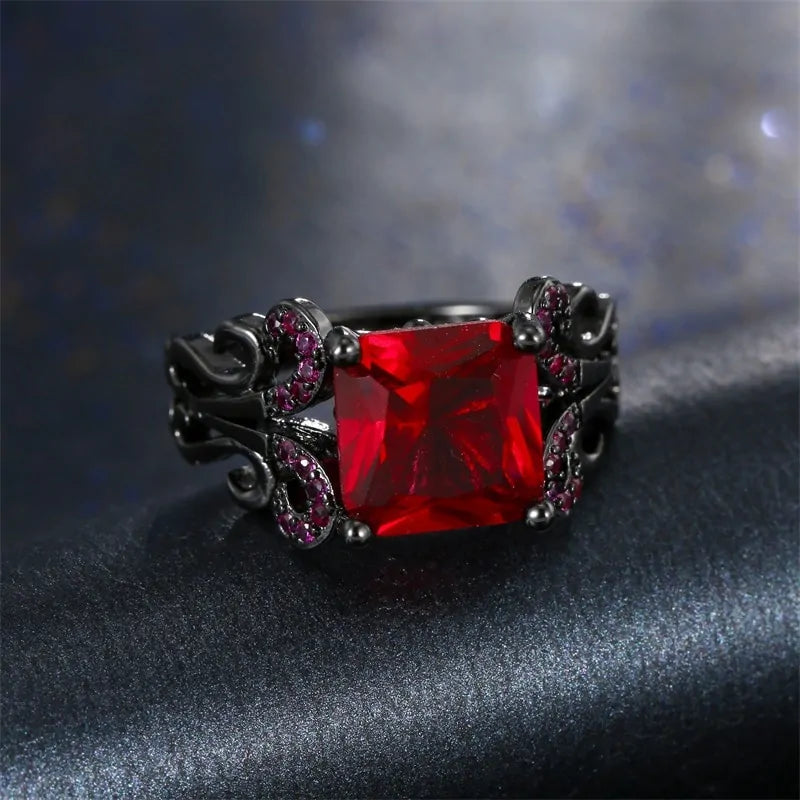 Zirconia Engagement Ring – Unique Gold Engagement Rings with Sparkling Flower Design