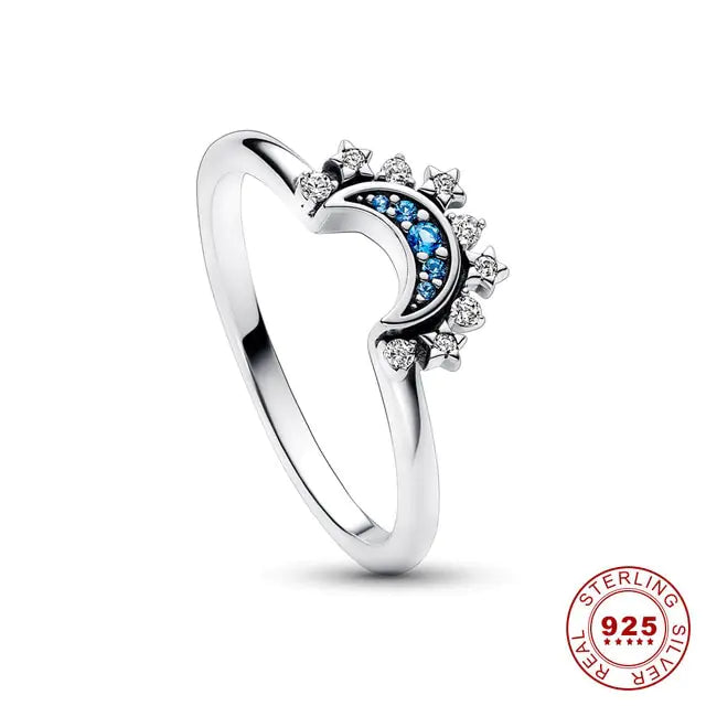 Celestial Blue Sparkling Moon and Sun Rings for Cosmic Charm – Perfect for Sapphire Gold Ring Lovers smart-purchase