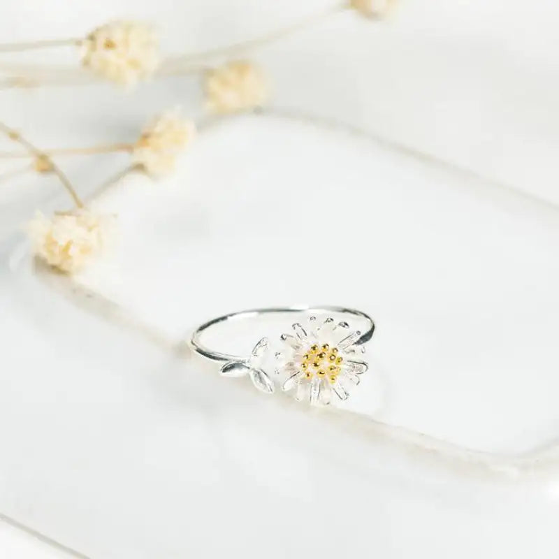 Gold Floral Ring – Vintage Daisy Flower Rings for Charming Elegance smart-purchase