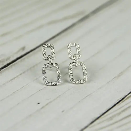 Zirconia Diamond Earrings: Chained Earrings for Bold Statement