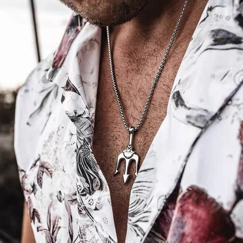 Trident Pendant Necklace: Silver Locket Necklace for Unique Strength smart-purchase
