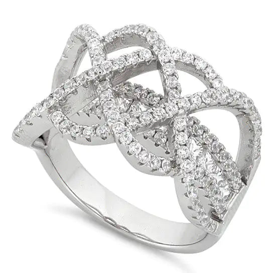 Double Infinity 2-in-1 CZ Ring: Timeless Elegance - Sterling Silver Cubic Zirconia Rings for Everlasting Love smart-purchase