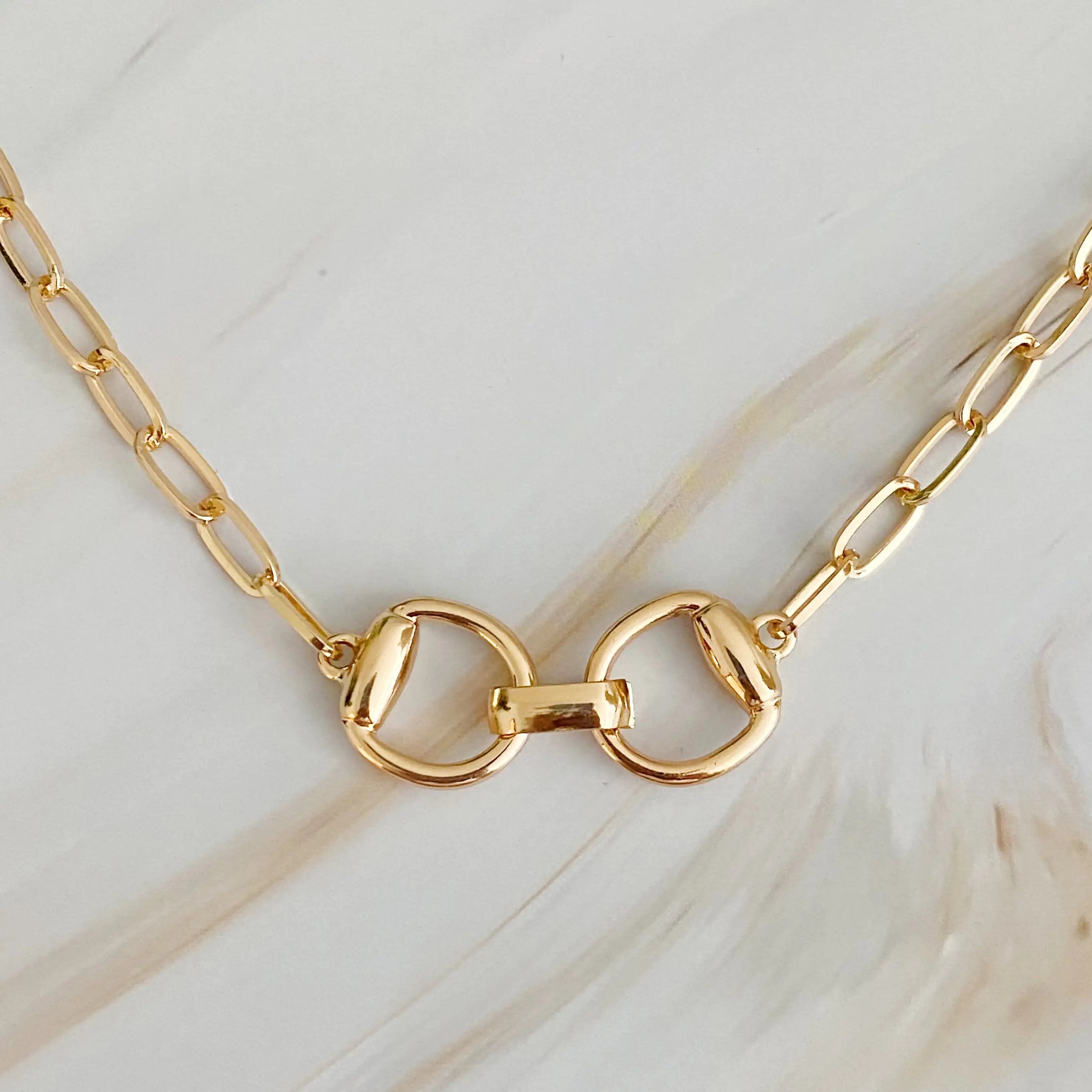 Gold Pendant with Silver Chain: Equestrian Pendant Chain Necklace for Horse Lovers smart-purchase