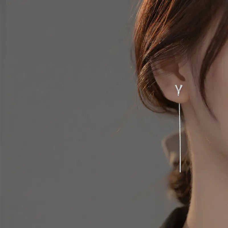 Glossy Alphabet Pendant Earrings – Personalized Drop Earrings Gold for Unique Style smart-purchase