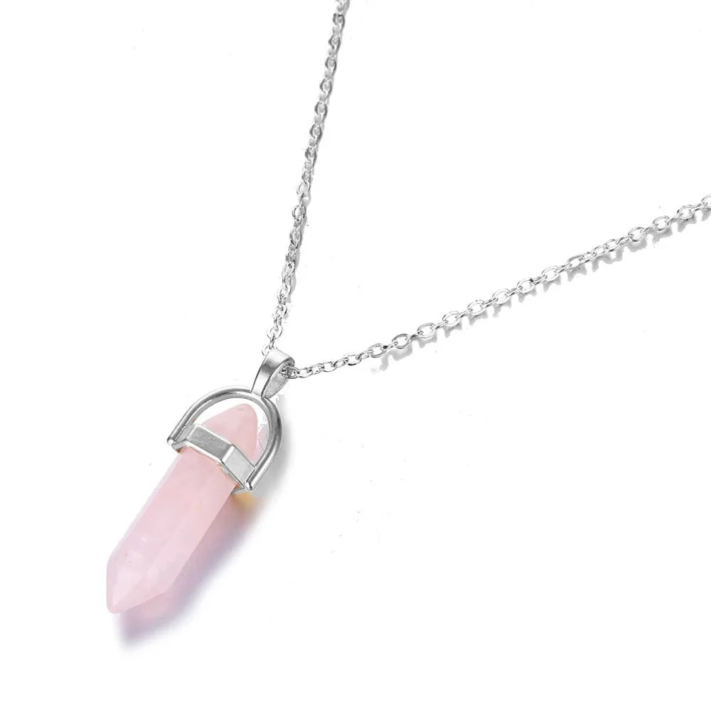 Hexagonal Column Quartz Pendant Necklace - Black Opal Pendant Design smart-purchase
