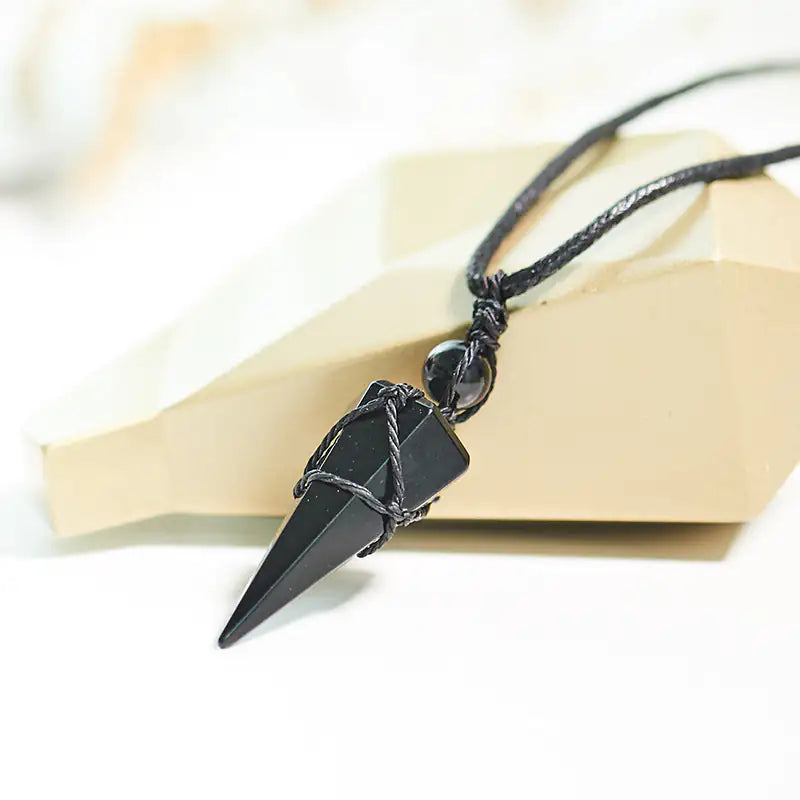 Obsidian Crystal Pendant Pendulum Necklace for Spiritual Healing smart-purchase