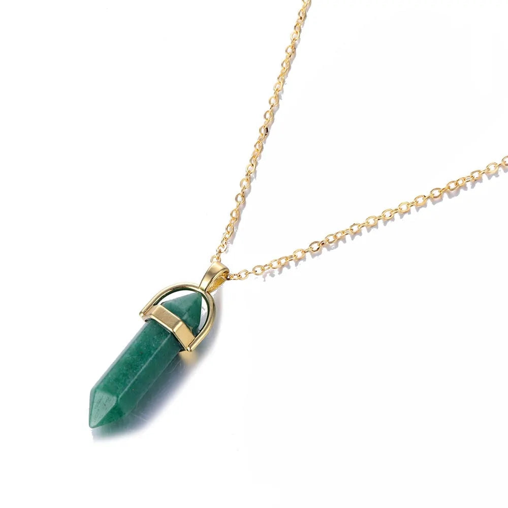 Hexagonal Column Quartz Pendant Necklace - Black Opal Pendant Design smart-purchase
