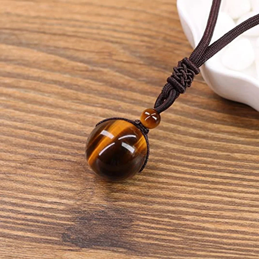 Tiger Eye Stone Pendant Necklace: Gold Oval Locket Necklace for Natural Elegance