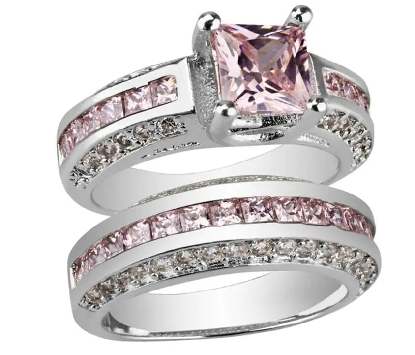 Stackable Gold Rings – Jubilee Set of 2 Stacking Rings in Pure Crystal with Platinum Plating smart-purchase