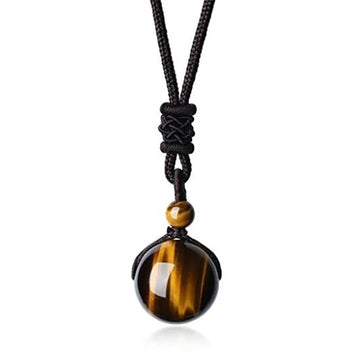 Tiger Eye Stone Pendant Necklace: Gold Oval Locket Necklace for Natural Elegance