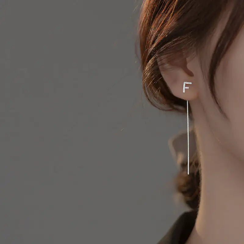 Glossy Alphabet Pendant Earrings – Personalized Drop Earrings Gold for Unique Style