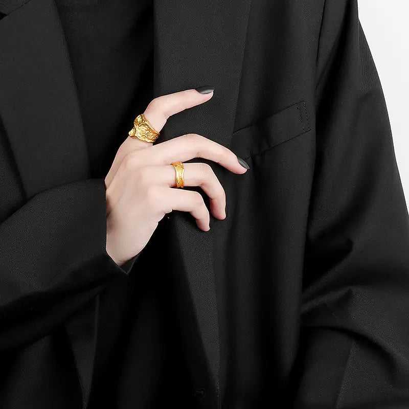 Minimalist Gold Rings – Matte Surface Ellipse Rings for Women’s Modern Style smart-purchase