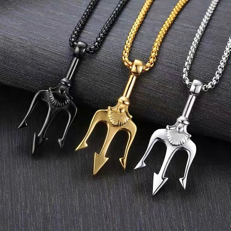 Trident Pendant Necklace: Silver Locket Necklace for Unique Strength smart-purchase